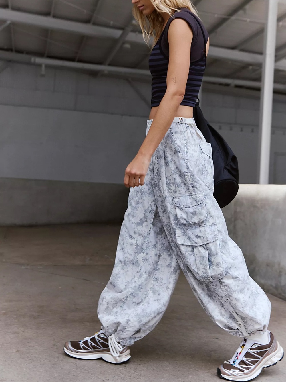 Free people Charmer Printed Utility Pants camo floral